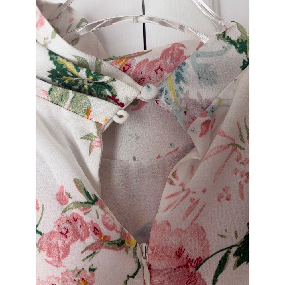 Petal + Pup Anabelle Midi Dress Womens M White Floral Satin Halter Neck Party - Picture 7 of 9